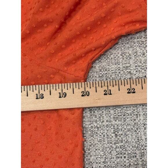 New York Collection Orange 3/4 Inch Sleeve Swiss Dot Dress Petite Sz XLP - Picture 9 of 9